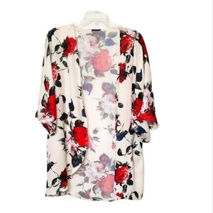 Lightweight Floral Kimono Swimsuit Cover-up